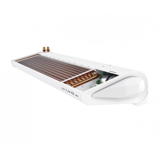 Rideau d'air avec échangeur d'eau chaude moteur AC Wing W100 blanc