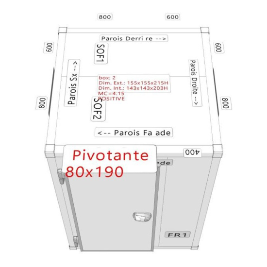 Dimensions chambre - CFP175175215-IPAM402B
