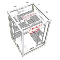 Rayonnage pour chambre négative 183x183x223 cm