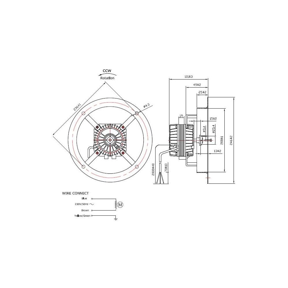 Moteur à virole 7W 230A