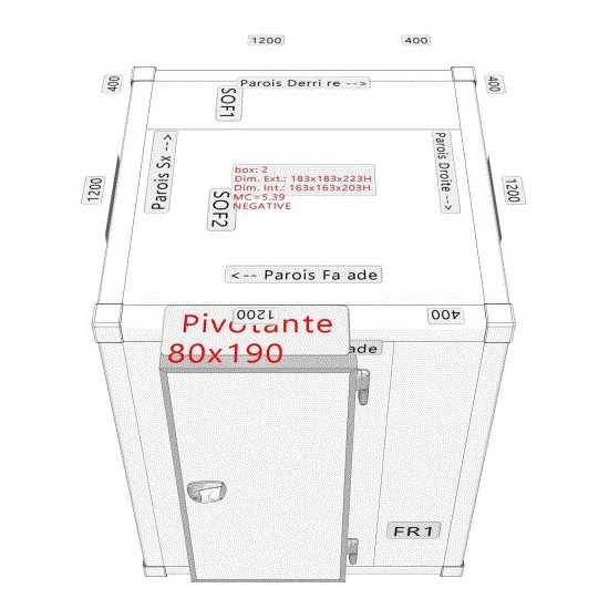 Dimensions chambre négative CFN183183223