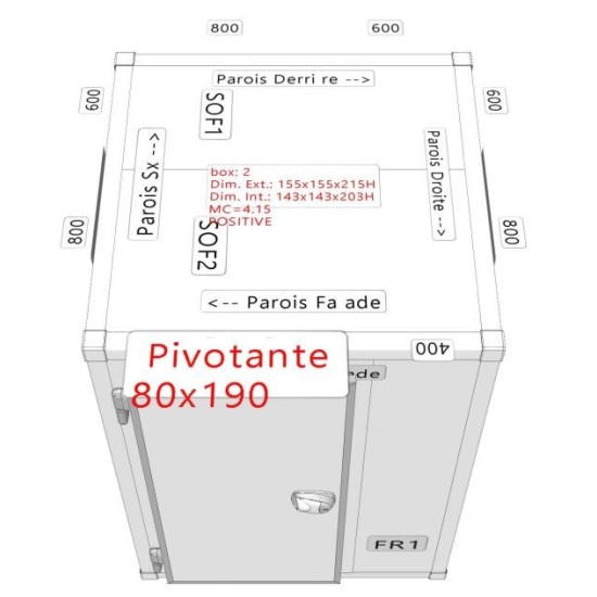Dimensions chambre positive - CFP155155215
