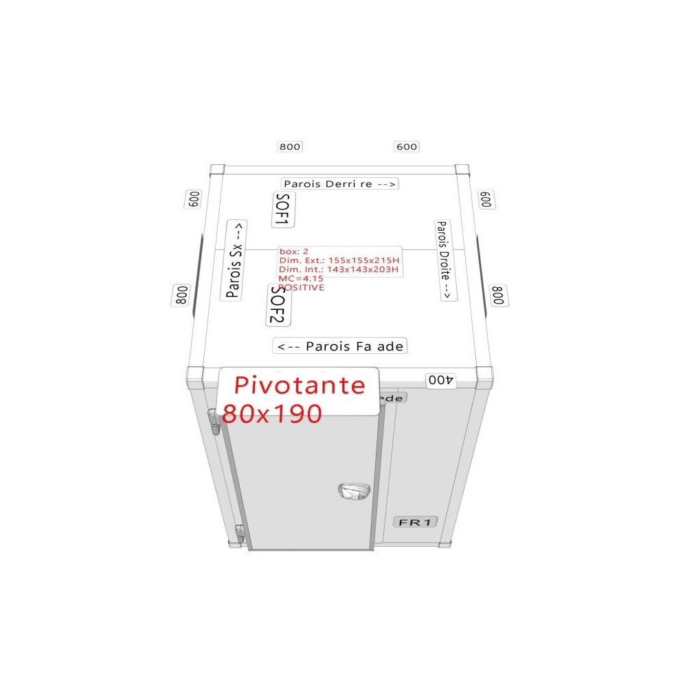 Dimensions chambre positive - CFP155155215